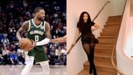 Milwaukee Bucks guard Damian Lillard during a game against the New Orleans Pelicans; Kay'la Lillard poses for a photo. Photo Credits: Imagn, Kay'la Lillard's IG account